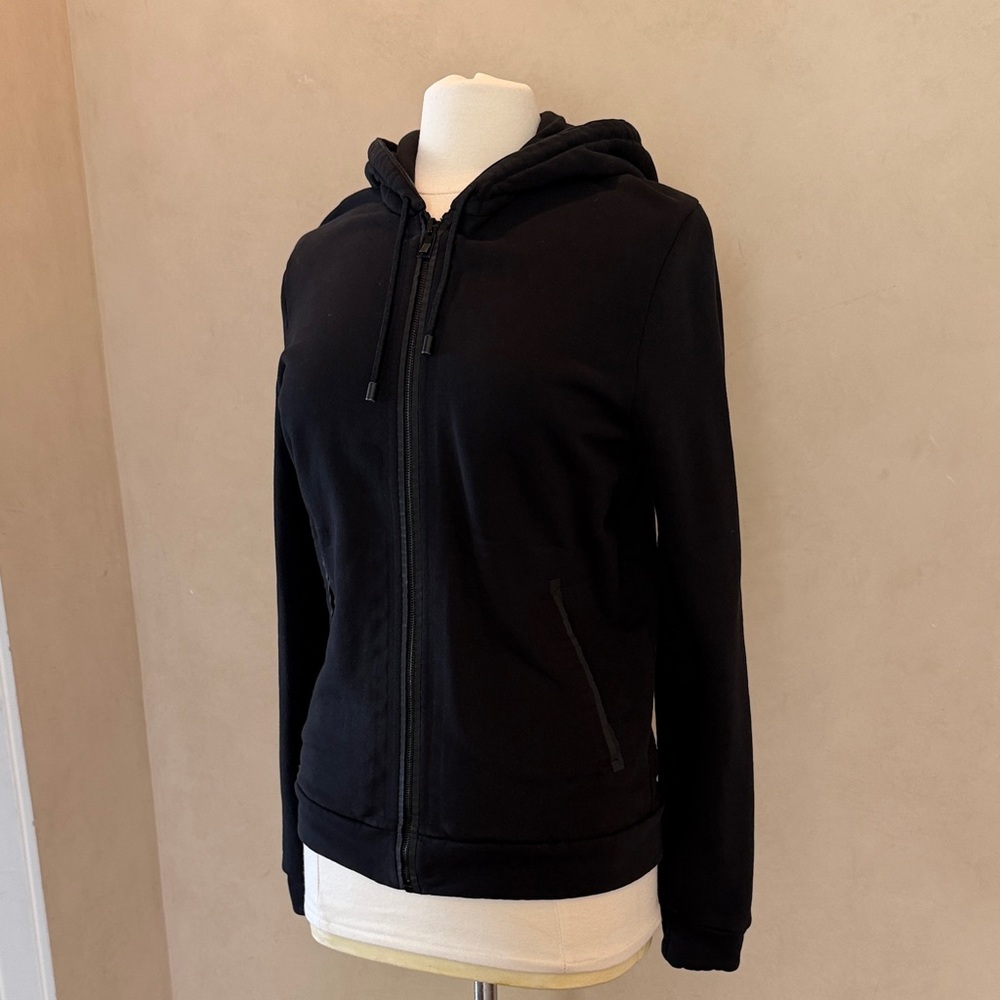 Balenciaga Black Hooded Zip-Up Sweatshirt